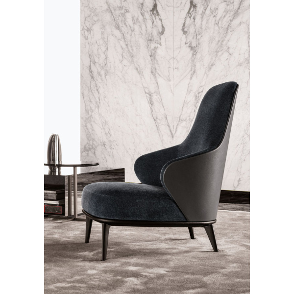Minotti Leslie Bergere Velvet Armchair
