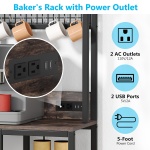 Bakers Rack with Power Outlet, 9-Tier Microwave Stand with Hutch - Image 6