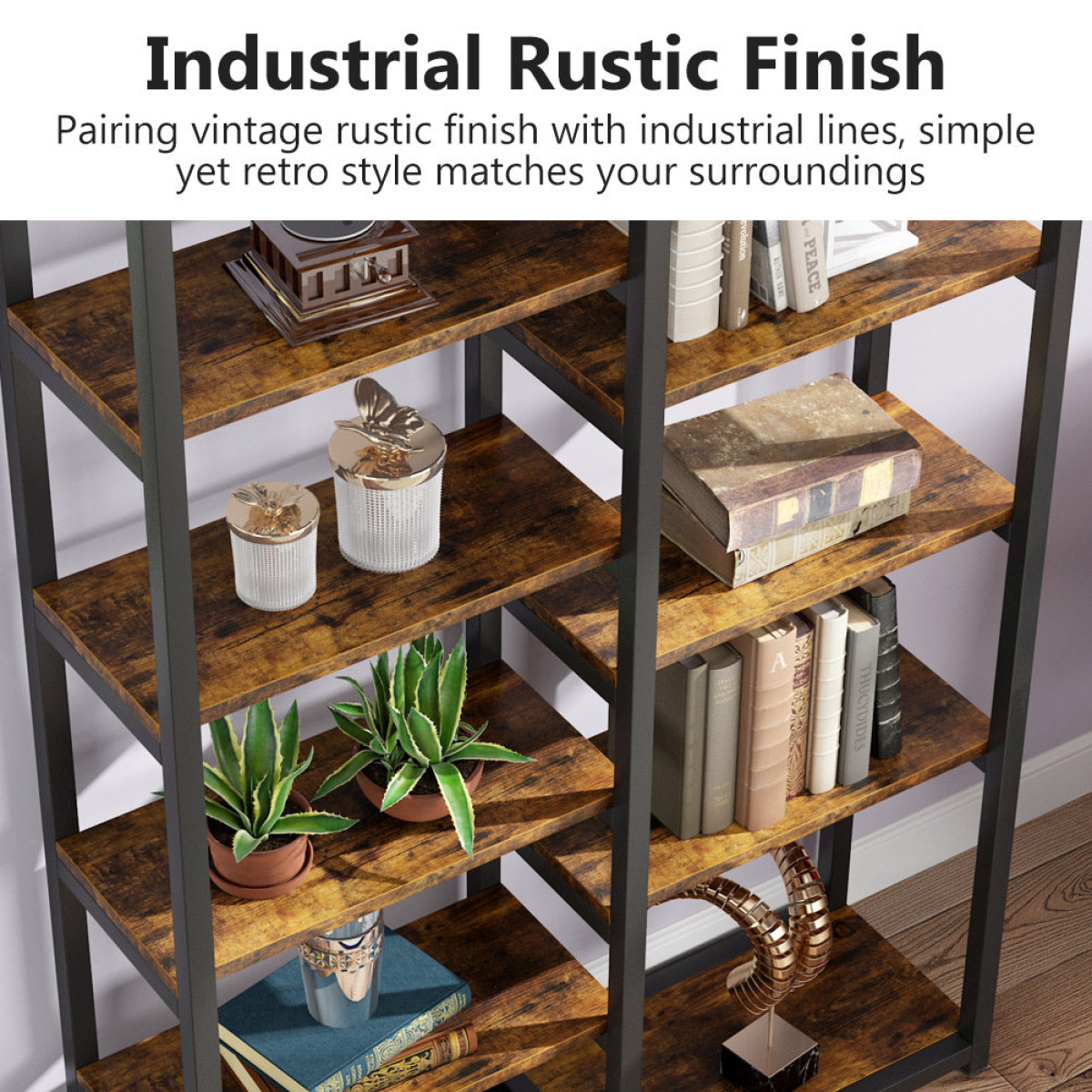 Bookshelf Bookcase, 10-Open Shelf Etagere Bookcase - Image 6