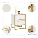 2-Drawer Nightstand, Modern Bedside Cabinet End Table - Image 7