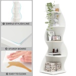 Corner Shelf, Modern 5-Tier Wall Corner Bookshelf Bookcase - Image 7