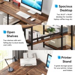 L-Shaped Desk, 59? Reversible Corner Computer Desk with Storage Shelves - Image 8