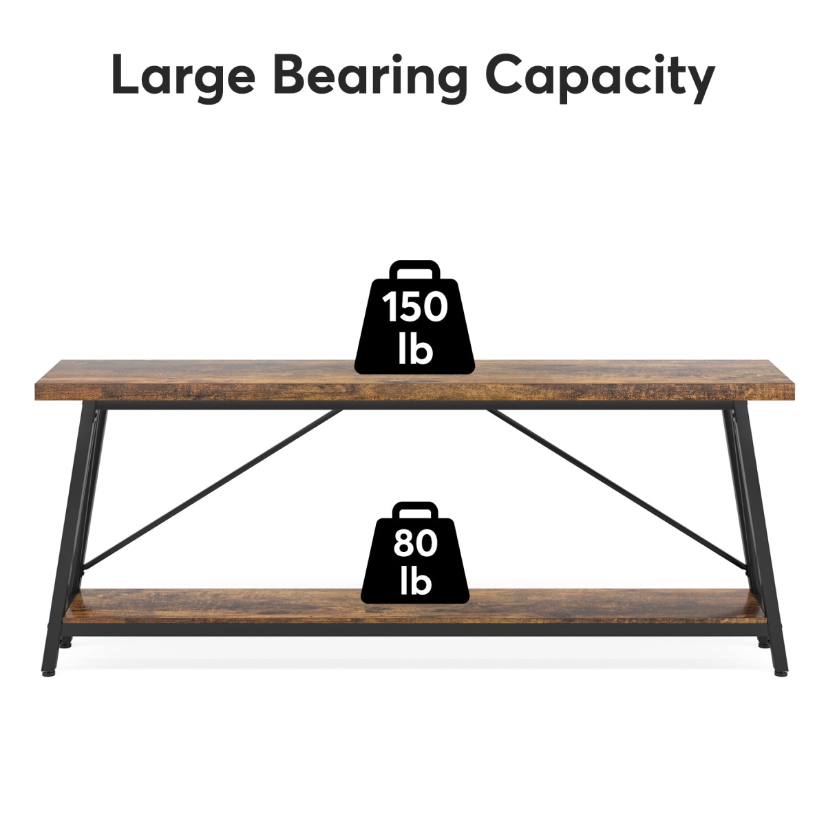 Console Table, 70.9 Inches Extra Long Sofa Table Behind Couch - Image 7