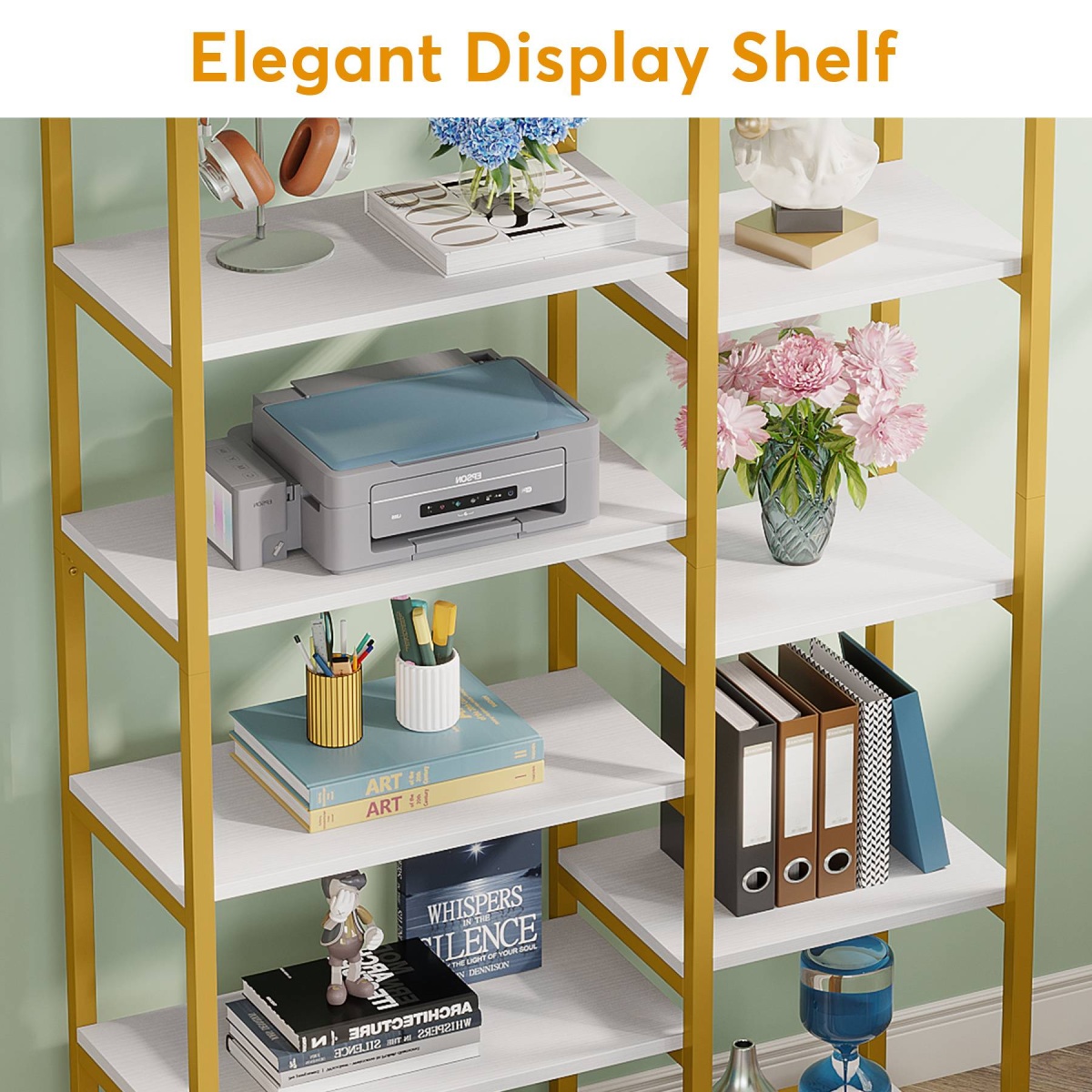 Bookshelf, 9-Tier Modern bookcase with Open Shelves - Image 8