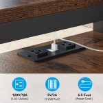 L-Shaped Desk, Corner Desk with Power Outlets, Monitor Stand & Drawer - Image 7