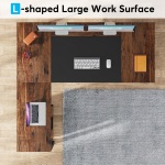 L-Shaped Desk, 63? Executive Computer Desk with Mobile File Cabinet - Image 6