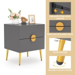Nightstands, Modern Bedside Table with 2 Drawers - Image 7