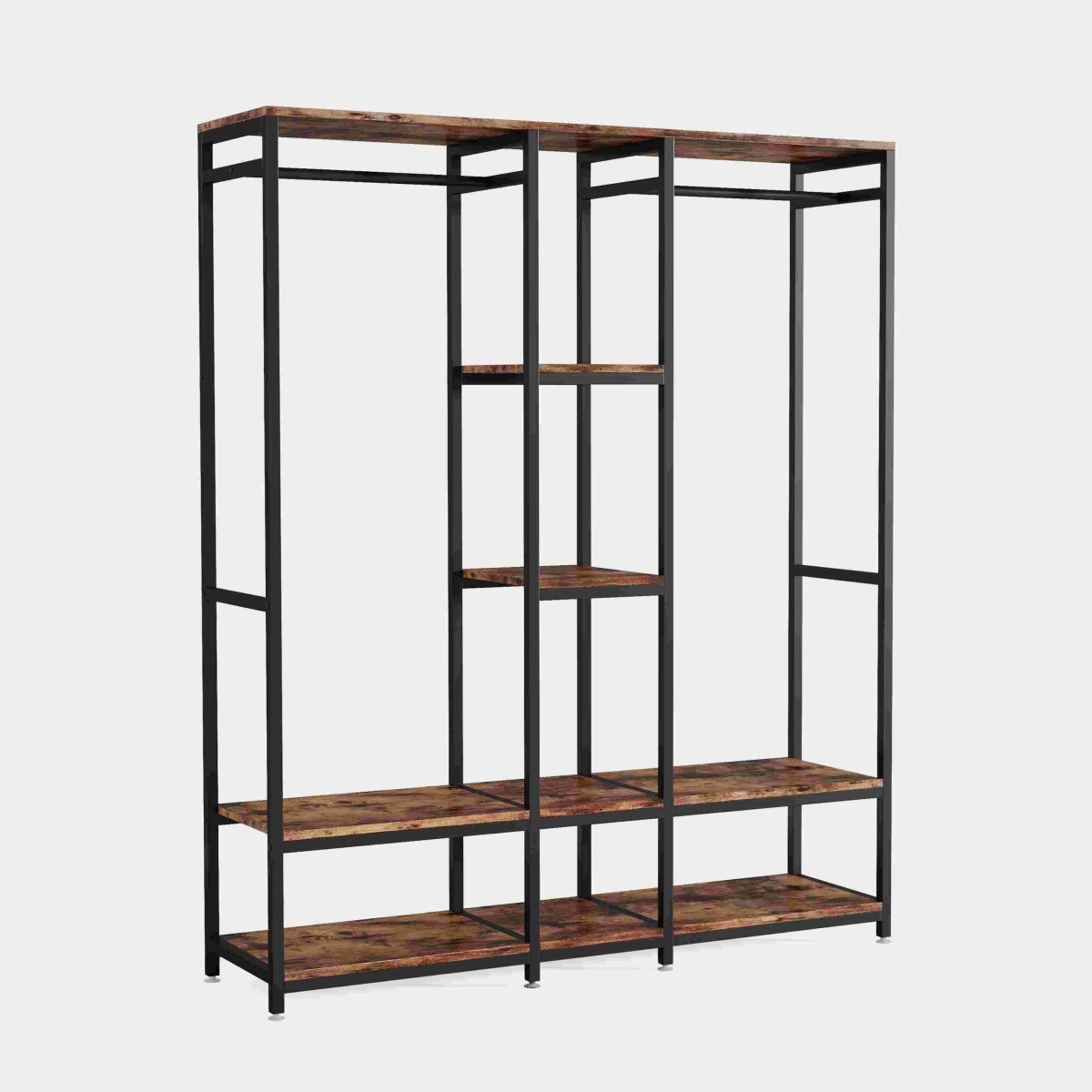 Freestanding Closet Organizer, Double Rod Clothes Rack - Image 4