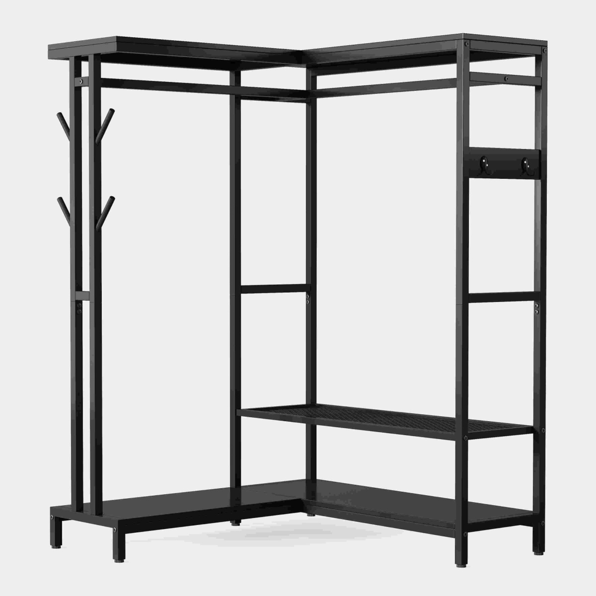 Freestanding Closet Organizer, Corner L Shape Clothes Rack - Image 9