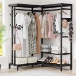 Freestanding Closet Organizer, Corner L Shape Clothes Rack - Image 8