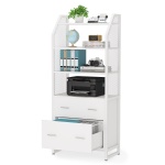 File Cabinet, 2 Drawer Vertical Filing Cabinet with Bookshelf - Image 8
