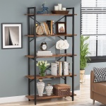 Bookshelf, 5 Tier Bookcase Display Shelf Unit - Image 4
