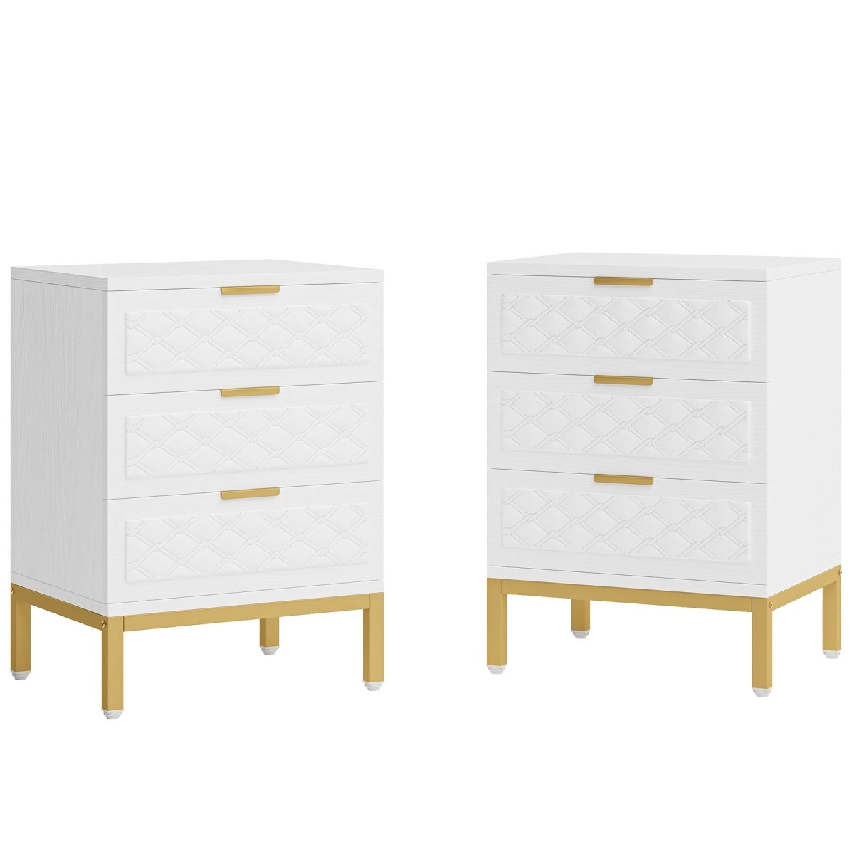 Nightstand, 3-Drawer Modern Beside Table End Table - Image 8