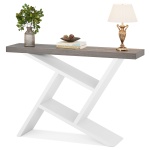 Console Table, 42? Farmhouse Entryway Table with Geometric Wood Base
