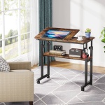 Height Adjustable Desk, Rolling Standing Computer Desk for Sofa Bed - Image 4