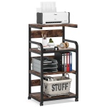 Printer Stand, Rolling Printer Table with 3 Storage Shelves - Image 2