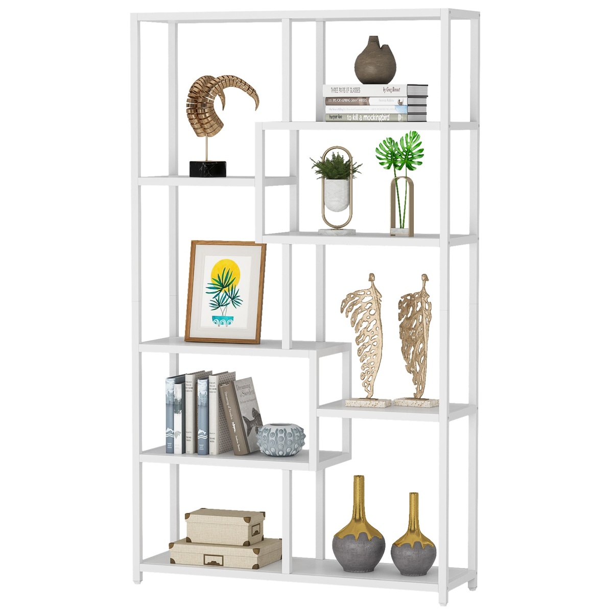 Bookshelf, 8-Open Shelf Etagere Bookcase Storage Organizer - Image 8