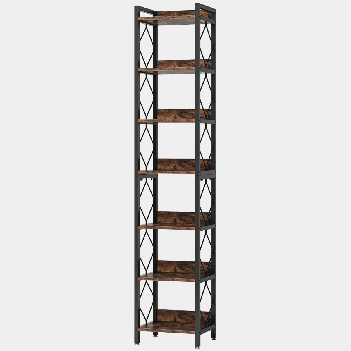 Corner Shelf, 78.7? Narrow Bookshelf 7 Tier Corner Bookcase - Image 2