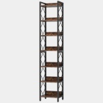 Corner Shelf, 78.7? Narrow Bookshelf 7 Tier Corner Bookcase - Image 2