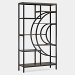 Bookshelf, 71? Geometric Bookcase, Industrial 8-Tiers Etagere Shelving Unit - Image 2