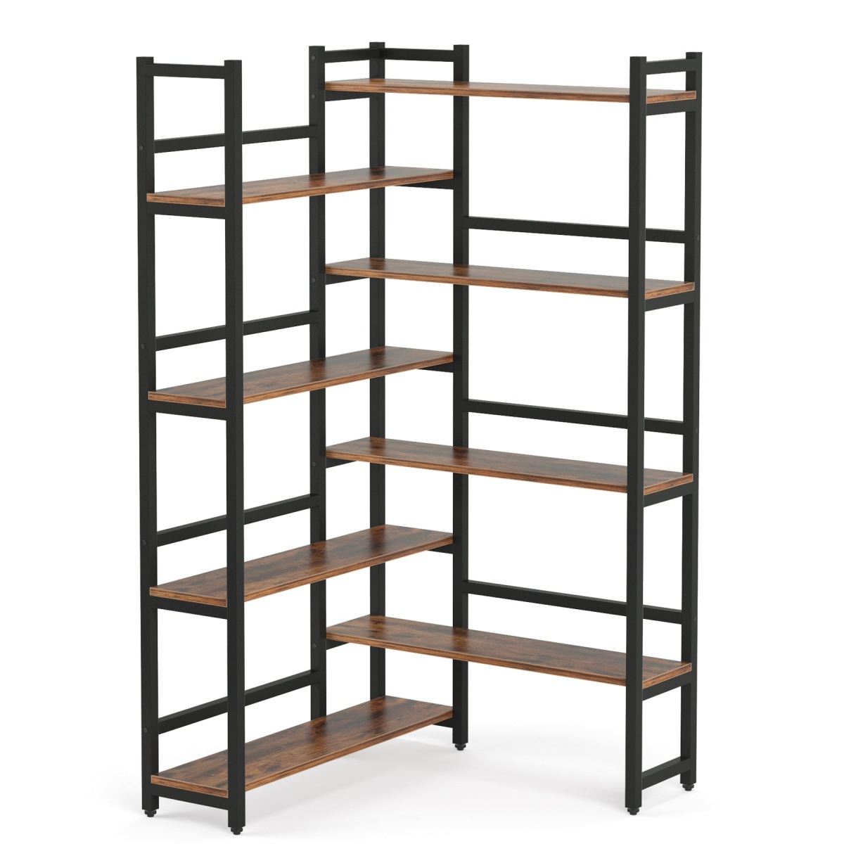 Corner Bookshelf, 8-Tier Industrial 70.8? Bookcase - Image 2