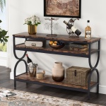 Console Table, 55? Sofa Table with 3-Tier Storage Shelves - Image 2
