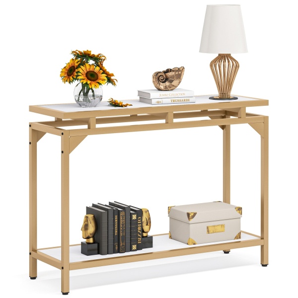 Console Table, 40? Entryway Sofa Table with 2 Tier Storage Shelf