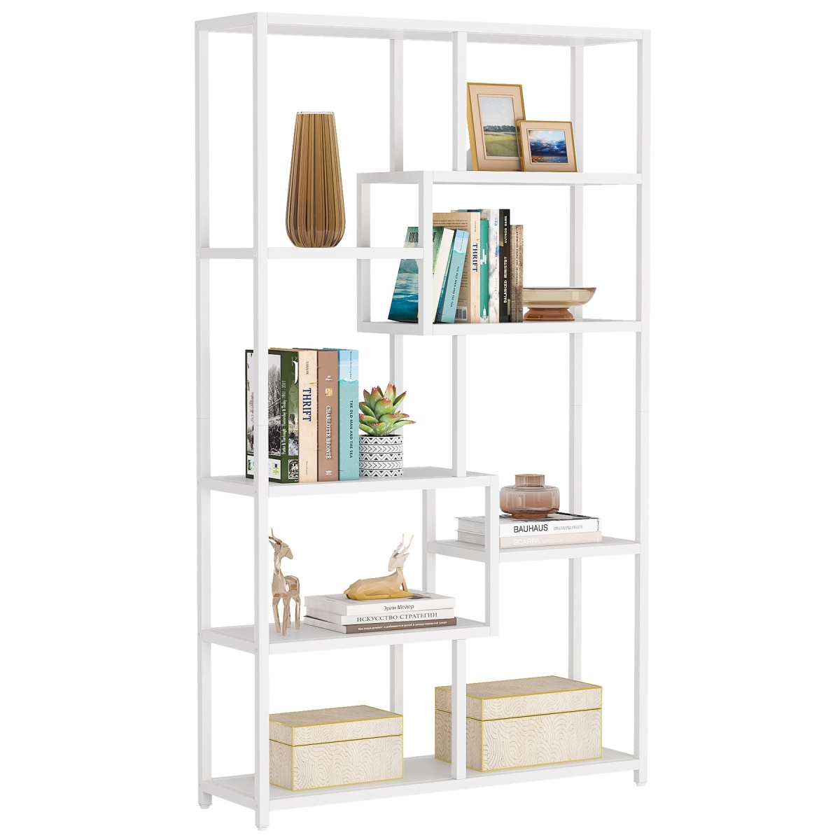 Bookshelf, 8-Open Shelf Etagere Bookcase Storage Organizer - Image 9