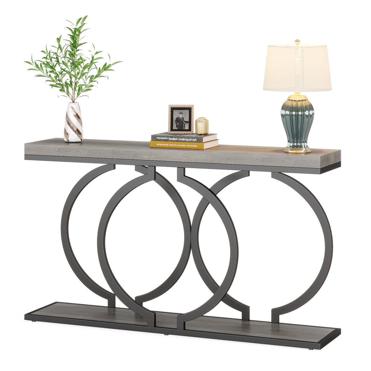 Console Table, 55 inch Faux Marble Entryway Sofa Table - Image 8