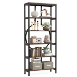 Bookshelf, 70.9? Industrial Bookcase 6-Tier Display Shelf