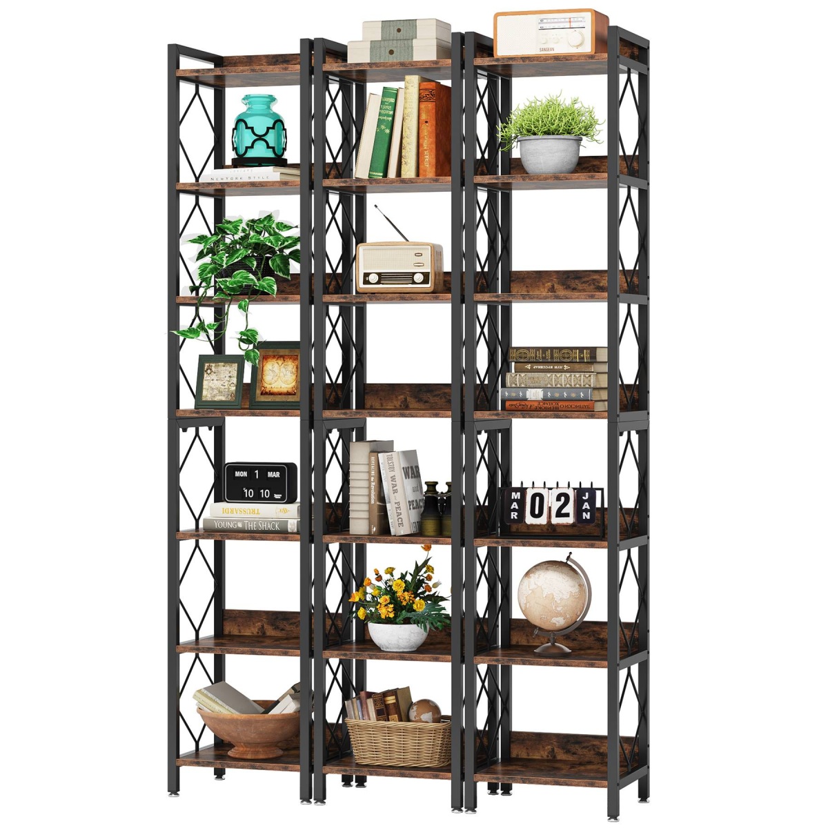 Corner Shelf, 78.7? Narrow Bookshelf 7 Tier Corner Bookcase - Image 12
