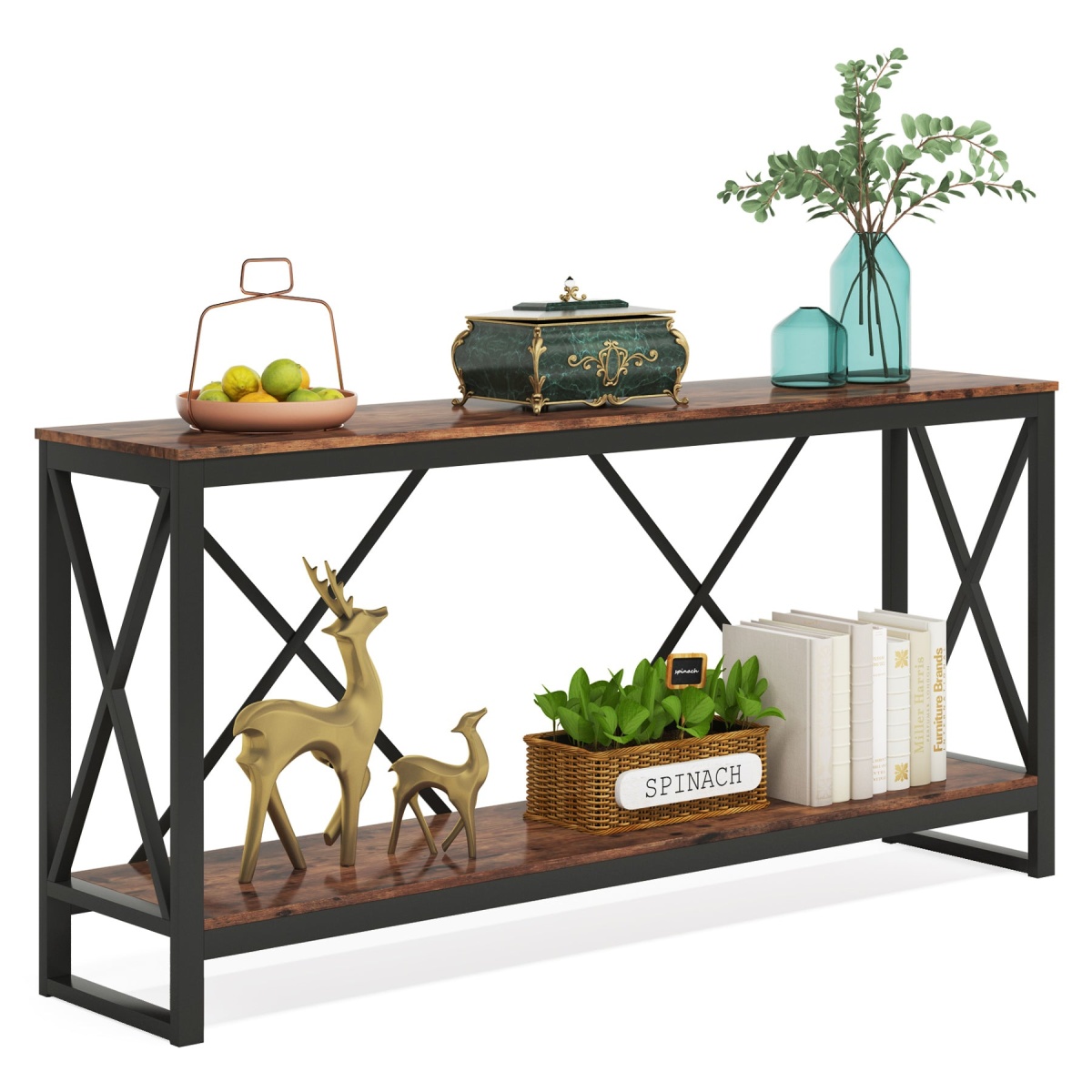 Console Table, 70.9? Entry Sofa Table with Open Storage Shelf - Image 2