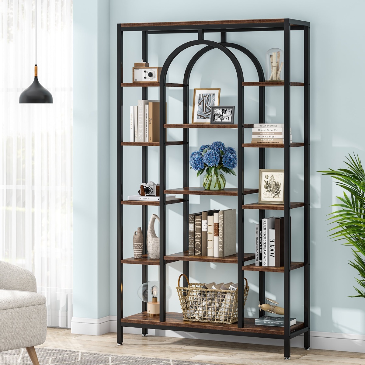 Bookshelf, 70.9? Etagere Bookcase Open Display Shelf - Image 5