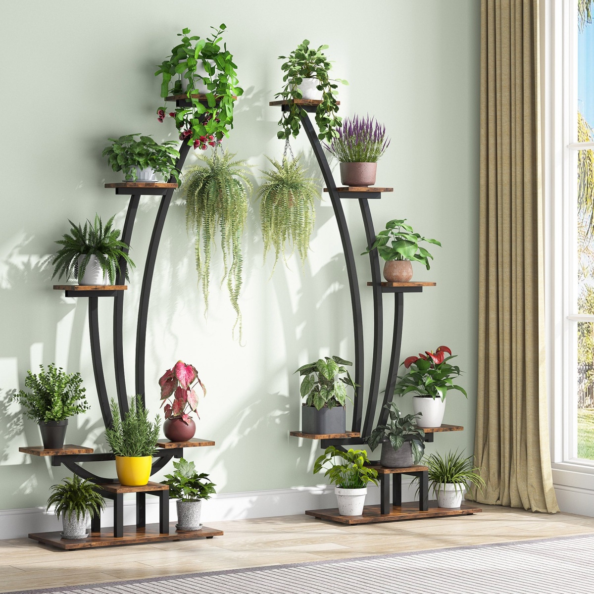 Plant Stand, Metal Curved Display Shelf Pack of 2 - Image 1