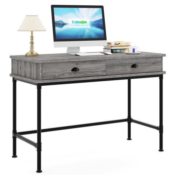 Computer Desk, 47? Study Writing Table with 2 Storage Drawers