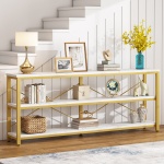 Sofa Table, 3 Tiers TV Stand Console Table - Image 9