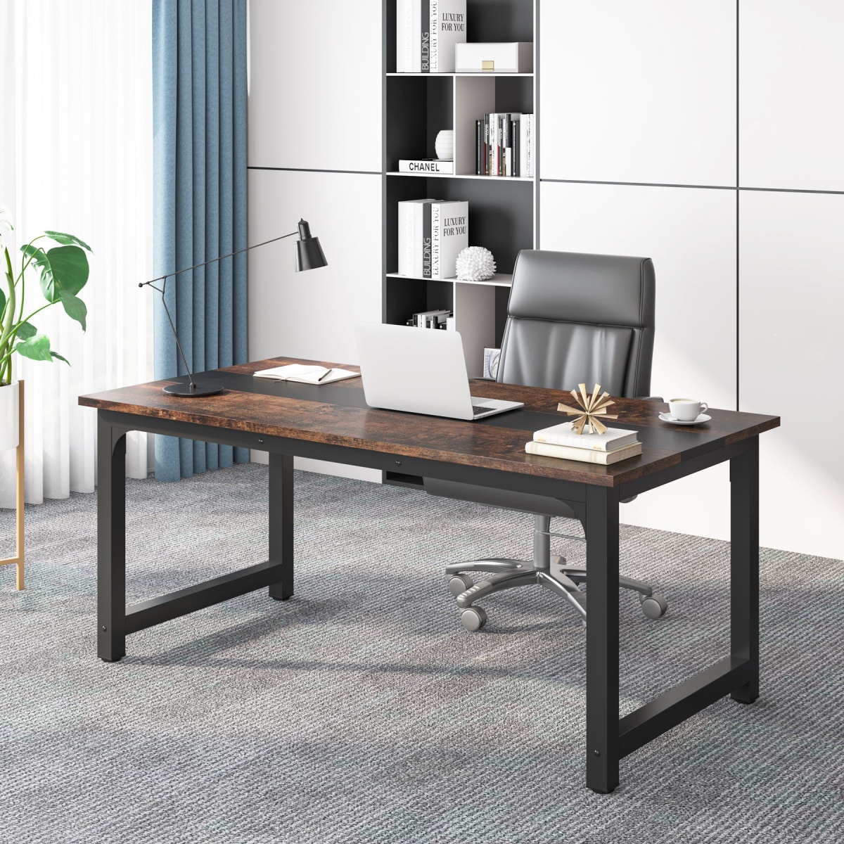 Conference Table, Rectangular Meeting Seminar Table Boardroom Desk - Image 24