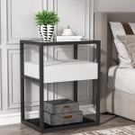 Nightstand, Modern Side End Table with Drawer and Shelf - Image 5