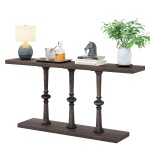 Console Table, Farmhouse 63? Sofa Table with Solid Wood Legs