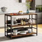 Kitchen Island, Industrial Baker?s Rack Table with 5 Storage Shelves - Image 2