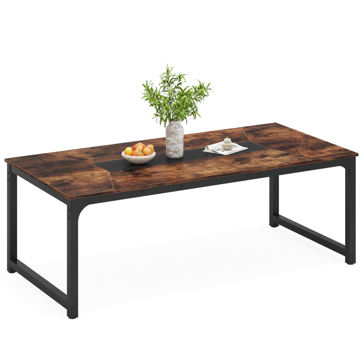 Dining Table, Industrial Kitchen Table with Metal Frame - Image 1