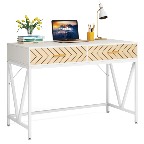 Computer Desk, Modern Writing Table Vanity Desk with Drawers