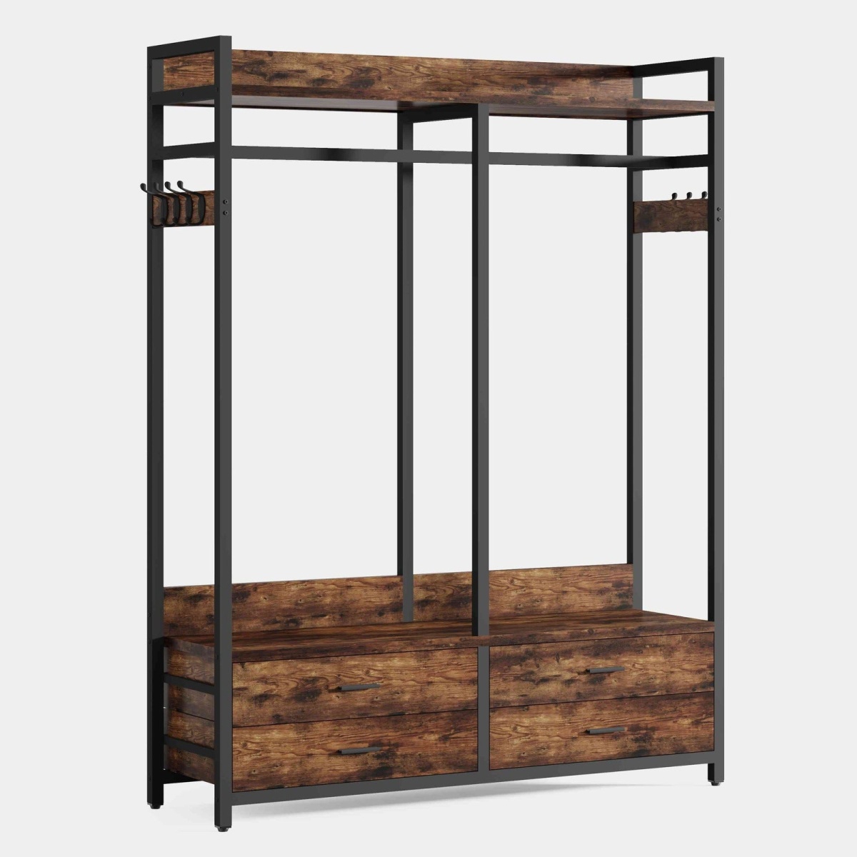 Freestanding Closet Organizer, Garment Rack with Drawers & Shelves - Image 2