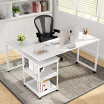 Rotating Desk, 360? Rotating Reversible L-Shaped Corner Desk - Image 2