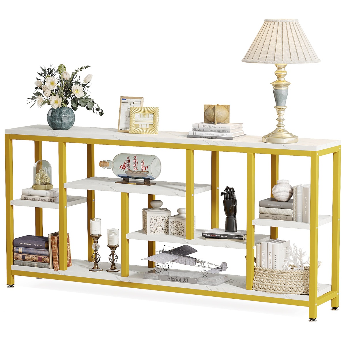 Console Table, 70.9? Entryway Sofa Table with Storage Shelves - Image 8