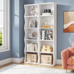 Bookshelf, 70.9? Narrow Bookcase 5 Cube Storage Organizer - Image 8