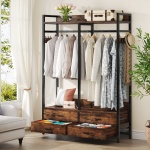 Freestanding Closet Organizer, Garment Rack with Drawers & Shelves - Image 4