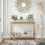 Console Table, 40? Entryway Sofa Table with 2 Tier Storage Shelf - Image 5