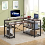 L-Shaped Desk, 59? Corner Computer Desk with Storage Shelf - Image 4