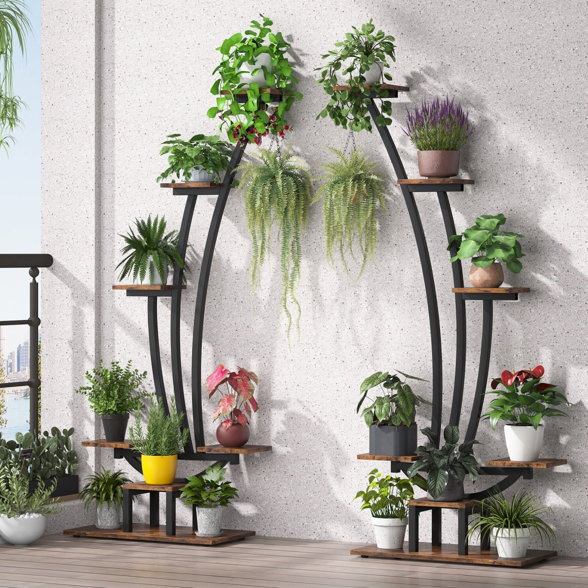 Plant Stand, Metal Curved Display Shelf Pack of 2 - Image 4